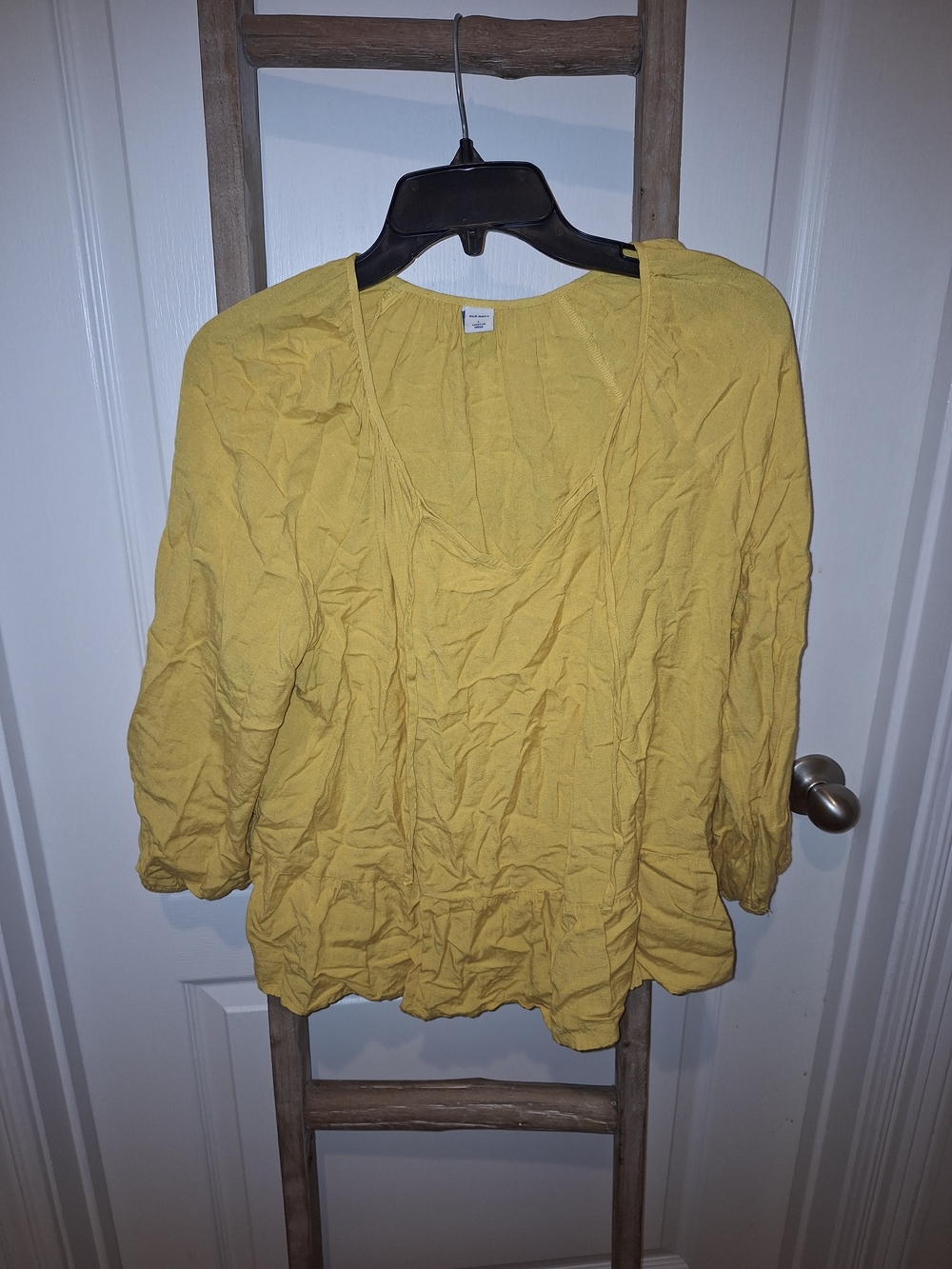 Old Navy Yellow Scoop Neck Peasant Top